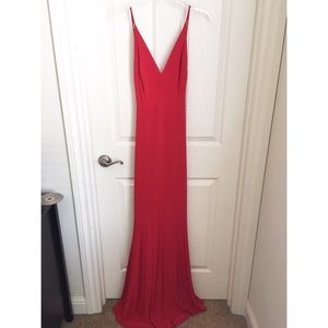Red backless dress